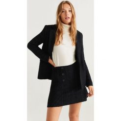 Mango - Spódnica Carola. Czarne spódniczki damskie Mango, na co dzień, z aplikacjami, z elastanu, casualowe, mini, proste. Za 139,90 zł.