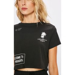 Tally Weijl - Top. Żółte topy damskie marki TALLY WEIJL, s, z nadrukiem, z bawełny, z okrągłym kołnierzem. W wyprzedaży za 14,90 zł.