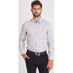 BIAŁA KOSZULA TRUSSARDI JEANS W DROBNY WZÓR. Białe koszule męskie m, z elastanu. Za 184,50 zł.