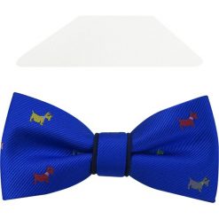 Niebiesko-granatowa mucha w psy A139. Niebieskie muszki męskie Modini Moda Męska, na co dzień, bez wzorów, z tkaniny, eleganckie. Za 49,50 zł.