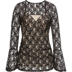 Top z koronką bonprix czarny. Czarne bluzki damskie marki bonprix, w koronkowe wzory, z koronki. Za 89,99 zł.