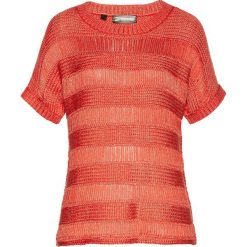 Swetry klasyczne damskie: Sweter ażurowy bonprix pomarańczowo-złoty
