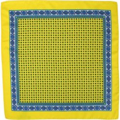 Stylowa Poszetka Męska - Chattier - Kwiaty, Żólto-Niebieska POSZCH0191. Żółte poszetki męskie Chattier, w kwiaty, z materiału, eleganckie. Za 27,00 zł.