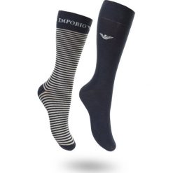 Skarpety męskie 2-pak. Szare skarpetki męskie Emporio Armani, bez wzorów. Za 89,00 zł.
