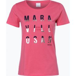 T-shirty damskie: BOSS Casual – T-shirt damski – Taprinty, różowy