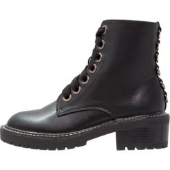 Botki damskie: Lost Ink DEX LACE UP UTILITY Botki kowbojki i motocyklowe black