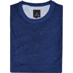 Granatowy sweter męski SW34. Niebieskie swetry męskie m, melanż, z bawełny, casualowe. Za 107,10 zł.
