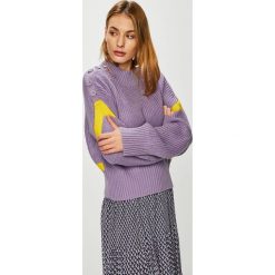 Trendyol - Sweter. Fioletowe swetry damskie marki Trendyol, s, bez wzorów, z dzianiny, z krótkim rękawem, krótkie, bez kaptura. W wyprzedaży za 59,90 zł.