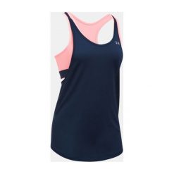 Topy sportowe damskie: Under Armour Koszulka damksa UA HG Armour 2-in-1 Tank granatowo różowa r. M (1303778-410)