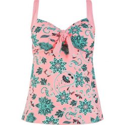 Top tankini bonprix pomarańczowo-zielony. Pomarańczowe stroje kąpielowe damskie bonprix, w paski. Za 79,99 zł.