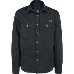 Brandit Slim Fit Shirt Koszula czarny. Czarne koszule męskie marki Brandit, xl, z aplikacjami, z materiału, vintage, z długim rękawem. Za 99,90 zł.