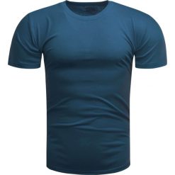 Koszulka męska t-shirt gładki granatowy Recea. Niebieskie koszulki męskie Recea, s, bez wzorów, z bawełny, klasyczne, bez kołnierzyka, bez rękawów. Za 14,99 zł.