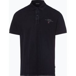 Napapijri - Męska koszulka polo, niebieski. Niebieskie koszulki męskie marki Napapijri, xl, bez wzorów, z bawełny, sportowe, polo, bez rękawów. Za 249,95 zł.