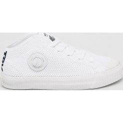 Pepe Jeans - Buty dziecięce Industry Knit. Białe trampki chłopięce Pepe Jeans, bez wzorów, z jeansu, sportowe, bez zapięcia. W wyprzedaży za 179,90 zł.