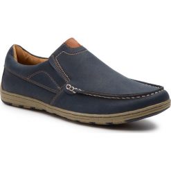 Półbuty LANETTI - M17SS143-1 Navy. Niebieskie półbuty męskie Lanetti, na co dzień, bez wzorów, ze skóry ekologicznej, klasyczne, bez zapięcia. Za 99,99 zł.