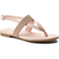 Sandały INUOVO - 8449 Blush. Różowe klapki damskie marki Inuovo, z aplikacjami, ze skóry, bez obcasa, na obcasie. W wyprzedaży za 149,00 zł.