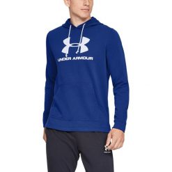 Under Armour Terry Bluza Niebieski. Niebieskie bluzy męskie Under Armour, xl, z nadrukiem, z poliesteru, bez kołnierzyka, bez rękawów, bez kaptura. Za 274,95 zł.