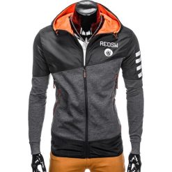 Bluzy męskie: BLUZA MĘSKA ROZPINANA Z KAPTUREM B780 – CZARNA