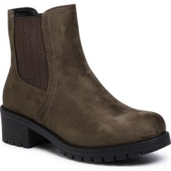 Trapery JENNY FAIRY - WS2707-15 Khaki. Zielone trapery damskie Jenny Fairy, z materiału, bez obcasa, bez zapięcia. Za 119,99 zł.