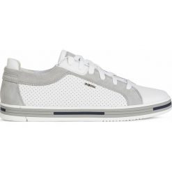 Geox Eolo Tenisówki Biały Szary. Szare trampki męskie Geox, bez wzorów, ze skóry, bez zapięcia. Za 548,95 zł.
