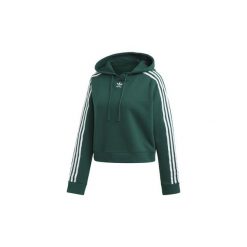 Bluzy adidas Bluza z kapturem Cropped. Zielone bluzy damskie marki Adidas, bez wzorów, bez rękawów, z kapturem. Za 249,00 zł.