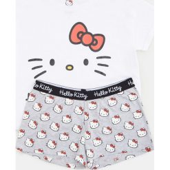 Piżama dwuczęściowa Hello Kitty - Biały. Białe piżamy damskie Sinsay, s, z motywem z bajki, bez rękawów. Za 49,99 zł.