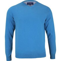 Niebieski Sweter Męski w Serek - 100% BAWEŁNA - Adriano Guinari SWADGSS17MALIBU. Niebieskie swetry męskie m, z bawełny, klasyczne. Za 99,00 zł.