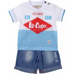 T-shirty chłopięce z nadrukiem: 2-częściowy zestaw w kolorze błękitnym
