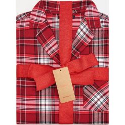 Świąteczna flanelowa piżama w kratę - Czerwony. Czerwone piżamy damskie Reserved, s, bez wzorów, bez rękawów. Za 129,99 zł.