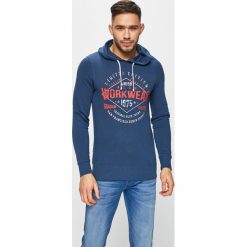 Premium by Jack&Jones - Bluza. Niebieskie bluzy męskie PRODUKT by Jack & Jones, xl, z nadrukiem, z bawełny, z kapturem, bez rękawów, z kapturem. W wyprzedaży za 59,90 zł.
