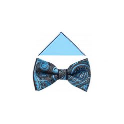 Niebiesko-szara mucha w paisley A292. Szare muszki męskie Modini Moda Męska, na co dzień, bez wzorów, z poliesteru, eleganckie. Za 49,50 zł.