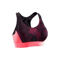 Stanik fitness kardio 500. Czerwone biustonosze sportowe DOMYOS, z elastanu. Za 49,99 zł.