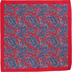 Czerwona Elegancka Męska Poszetka -ALTIES- Niebiesko-Szary Wzór Paisley POSZALTTANIA0263. Szare poszetki męskie Alties, bez wzorów, z materiału, eleganckie. Za 16,90 zł.