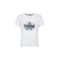 T-shirty z krótkim rękawem Yurban ESALOIRE. Białe t-shirty męskie Yurban, s, bez wzorów, bez kołnierzyka, krótkie. W wyprzedaży za 62,30 zł.