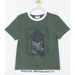 Koszulka. Brązowe t-shirty chłopięce marki SKATE FOR LIFE, z aplikacjami, z krótkim rękawem. Za 45,90 zł.
