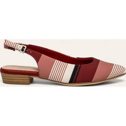 Tamaris - Baleriny. Czerwone baleriny damskie Tamaris, bez wzorów, z materiału, bez obcasa, na obcasie. Za 139,90 zł.
