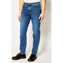 Jeansy Slim Fit Wrangler Texas W12ST112E. Niebieskie jeansy męskie Wrangler, m, bez wzorów, z elastanu. W wyprzedaży za 259,00 zł.