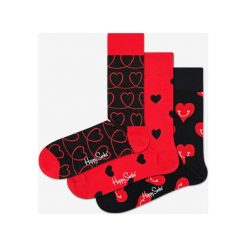 Happy Socks I Love You 3-pack Skarpetki Czarny Czerwony. Czerwone skarpetki męskie Happy Socks, bez wzorów, z elastanu. Za 144,95 zł.
