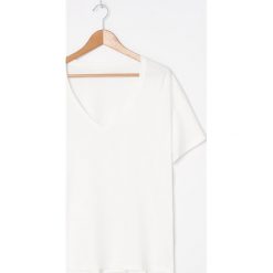 Koszulka basic z bawełny organicznej - Kremowy. Białe koszulki damskie House, s, bez wzorów, z bawełny, bez kołnierzyka. Za 29,99 zł.