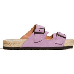 Espadryle MANEBI NORDIK HAMPTONS. Różowe espadryle damskie Manebi, bez wzorów, ze skóry, bez obcasa. Za 550,00 zł.