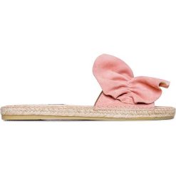 Espadryle SERGIO ROSSI x MANEBI. Różowe espadryle damskie Manebi, bez wzorów, ze skóry, na wysokim obcasie. W wyprzedaży za 756,00 zł.