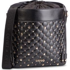Torebka LIU JO - M Drawstring A19128 E0002 Nero 22222. Czarne listonoszki damskie Liu Jo, bez wzorów, ze skóry ekologicznej, bez dodatków. W wyprzedaży za 389,00 zł.