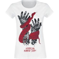American Horror Story Snake Hands Koszulka damska biały. Białe bluzki z odkrytymi ramionami American Horror Story, l, z nadrukiem, z okrągłym kołnierzem. Za 74,90 zł.