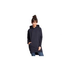 Bluzy Be B021 Bluza tunika z kapturem i gumką z tyłu. Czarne tuniki damskie marki BE, s, z kapturem. Za 135,00 zł.