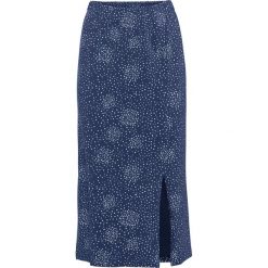 Spódnica z rozcięciem bonprix kobaltowo-biały w groszki. Niebieskie spódniczki damskie bonprix, w grochy, z elastanu. Za 64,99 zł.