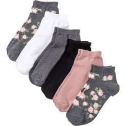 Krótkie skarpetki (6 par) bonprix antracytowy melanż w kwiaty. Szare skarpetki damskie bonprix, w kwiaty, z bawełny. Za 34,99 zł.