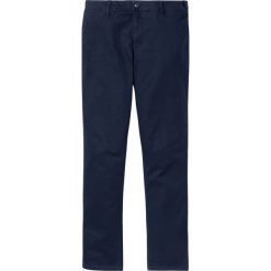 Spodnie chino z wygodnym paskiem bonprix ciemnoniebieski. Niebieskie spodnie męskie bonprix, m, bez wzorów. Za 54,99 zł.