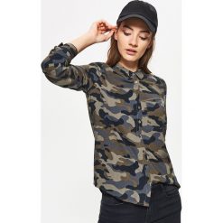 Wzorzysta koszula - Khaki. Brązowe koszule damskie Cropp, s, bez wzorów, bez kołnierzyka, bez rękawów. Za 49,99 zł.