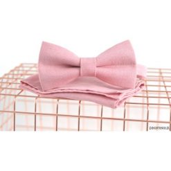 Pinkolniada. Mucha + lniana poszetka. Szare muszki męskie Pakamera, bez wzorów, eleganckie. Za 139,00 zł.