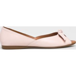 Badura - Baleriny. Różowe baleriny damskie Badura, bez wzorów, ze skóry, bez obcasa. Za 329,90 zł.